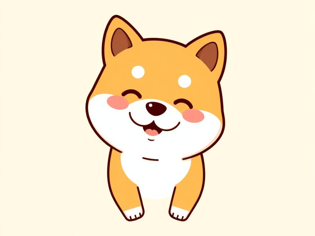 Original illustration of a small Shiba-style dog head and shoulders.